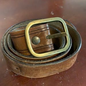 Brown leather belt